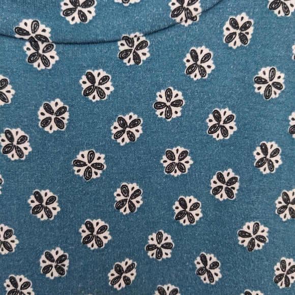 Loft XS Aqua Print Dress - Picture 5 of 9